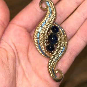 Schiaparelli vintage goldtone Brooch with missing pieces